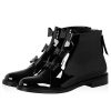 Black Nets Lace Up Summer Booties Block Heel Ankle Boots