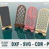 Laser Cut Phone stand with Pen holder Desk Organizer Vector Files For Wood Laser Cutting Glowforge Cut Vector Templates desktop pen stand