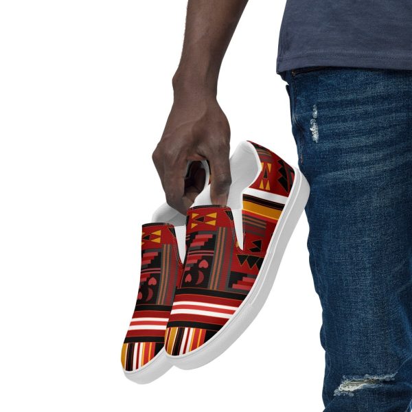 Custom Red Heart Slip-on Canvas Shoes | Men’s Slip-on Sneakers | Casual Slip-on Shoes |