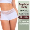 PDF pattern. Lady Boxers Lingerie. Size 32-34 – 60 (XS – 4XL)