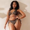 Vtg style Halloween ladies Spider Web Metallic mesh Black sissy Cheeky string Bikini Bra Garter Skirt