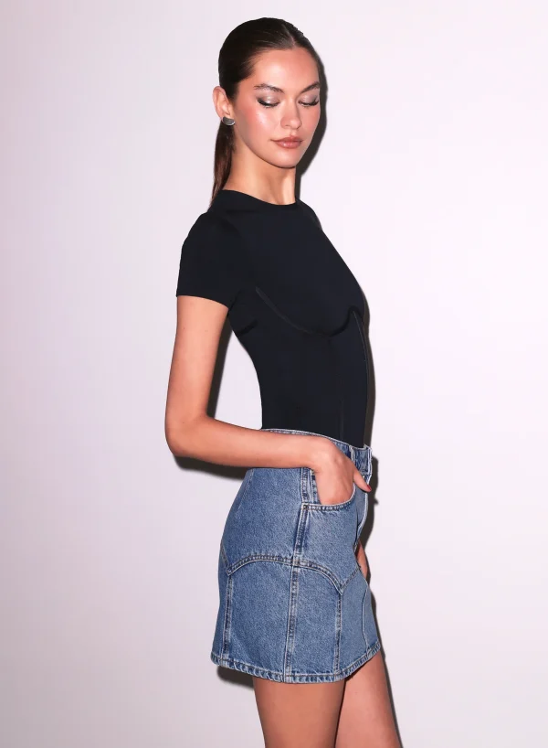 Denim Garter Skirt