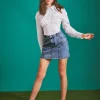 Denim Garter Skirt