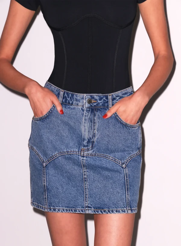 Denim Garter Skirt
