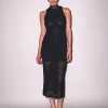 Lace Pointelle Midi Racer Dress