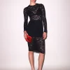 Le Stretch Lace Long Sleeve Dress