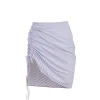 Poplin Draped Ruched Skirt