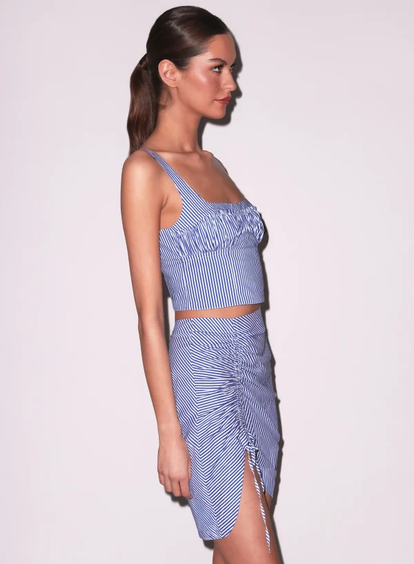Poplin Draped Ruched Skirt