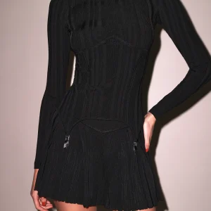 Rib Flared Skirt